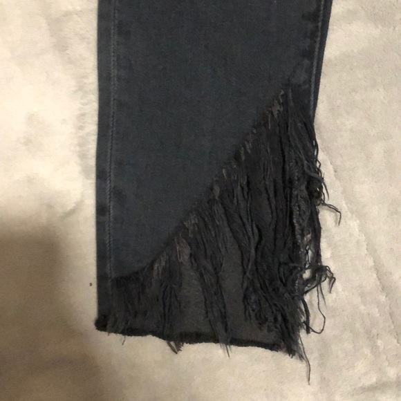 Dark wash mid rise skinny fringe jeans - Picture 3 of 4